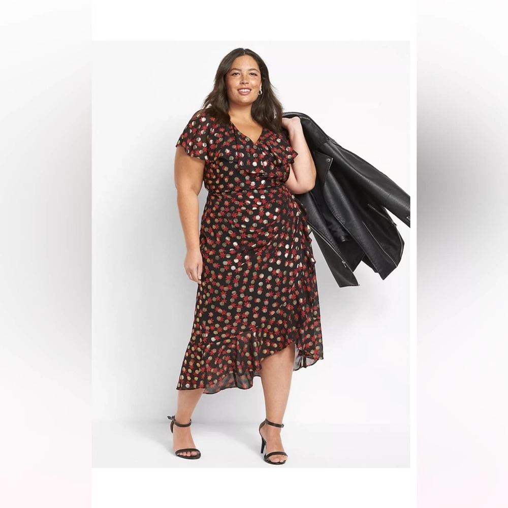 Lane Bryant - Maxi Dress, Black/Red Gold Polka Dot, W20, Haley Floral print, NWT